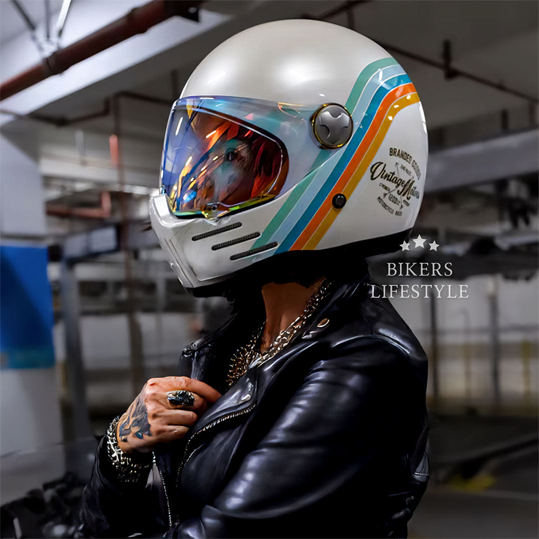 Celoobličejová motocyklová helma Bikerslifestyle s certifikací DOT a ECE