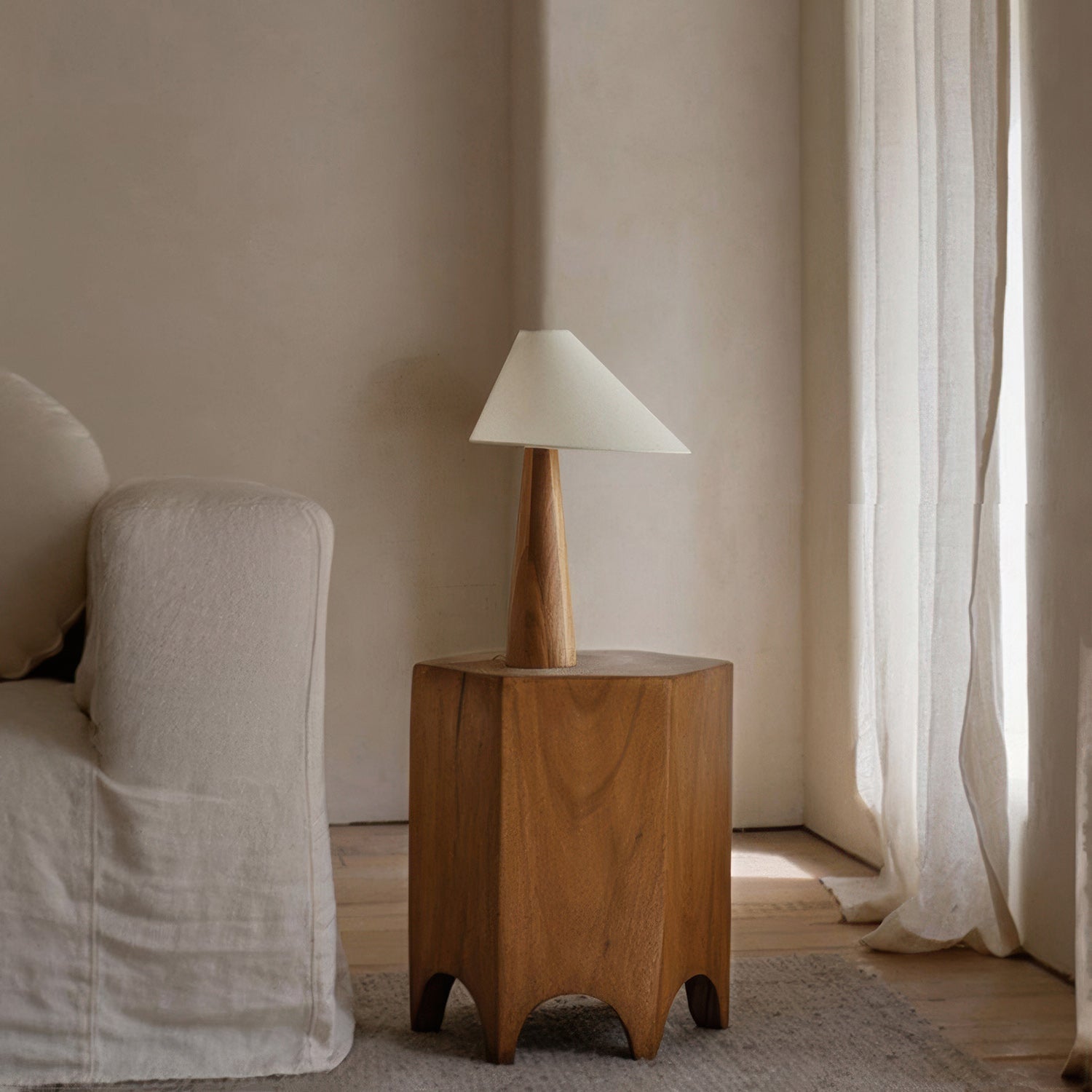 Calmere Floor Lamp With Fabric Shade For Living Spaces