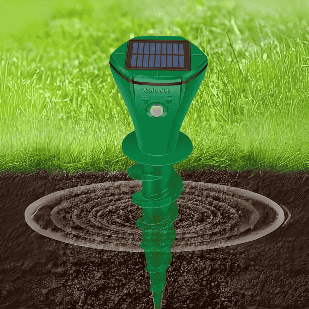 2-Pack Solar Ground Repellent — Targets Moles, Gophers, Snakes & Burrowing Rodents