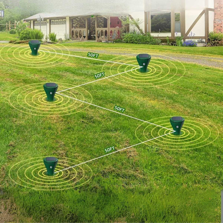 2-Pack Solar Ground Repellent — Targets Moles, Gophers, Snakes & Burrowing Rodents