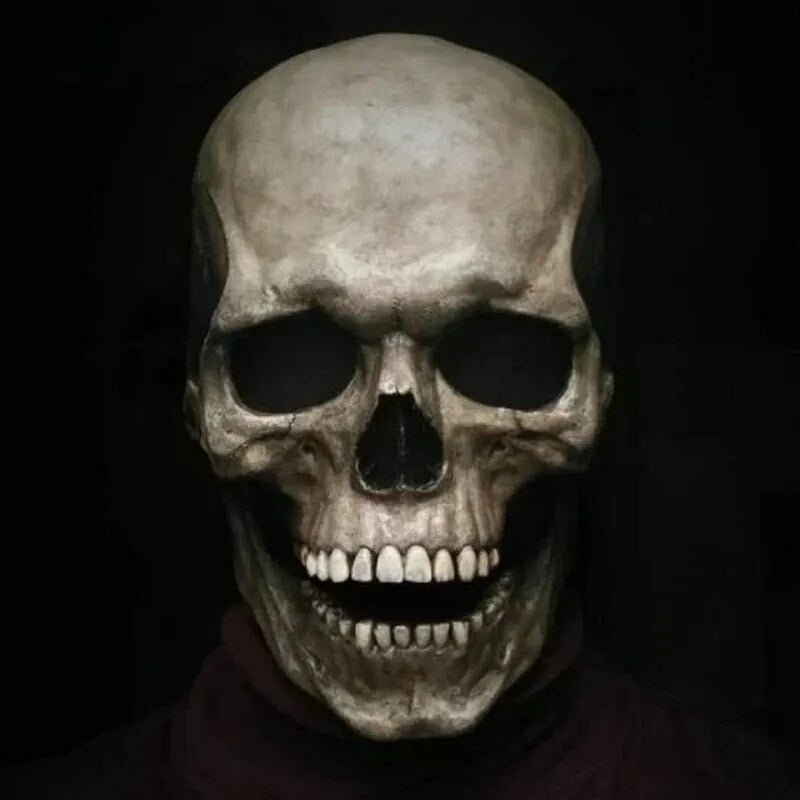 Mască realistă de craniu — Recuzită de costum de Halloween cu maxilar mobil