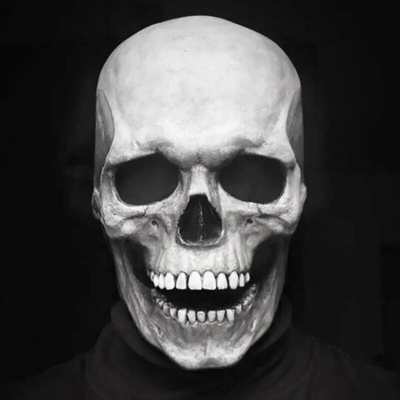 Mască realistă de craniu — Recuzită de costum de Halloween cu maxilar mobil