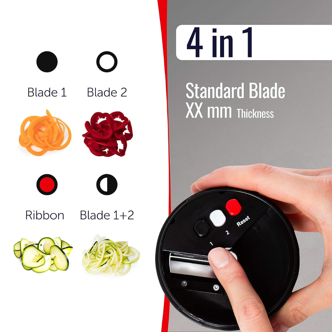 Espiralizador manual de legumes — Lâmina de corte afiada em aço inoxidável