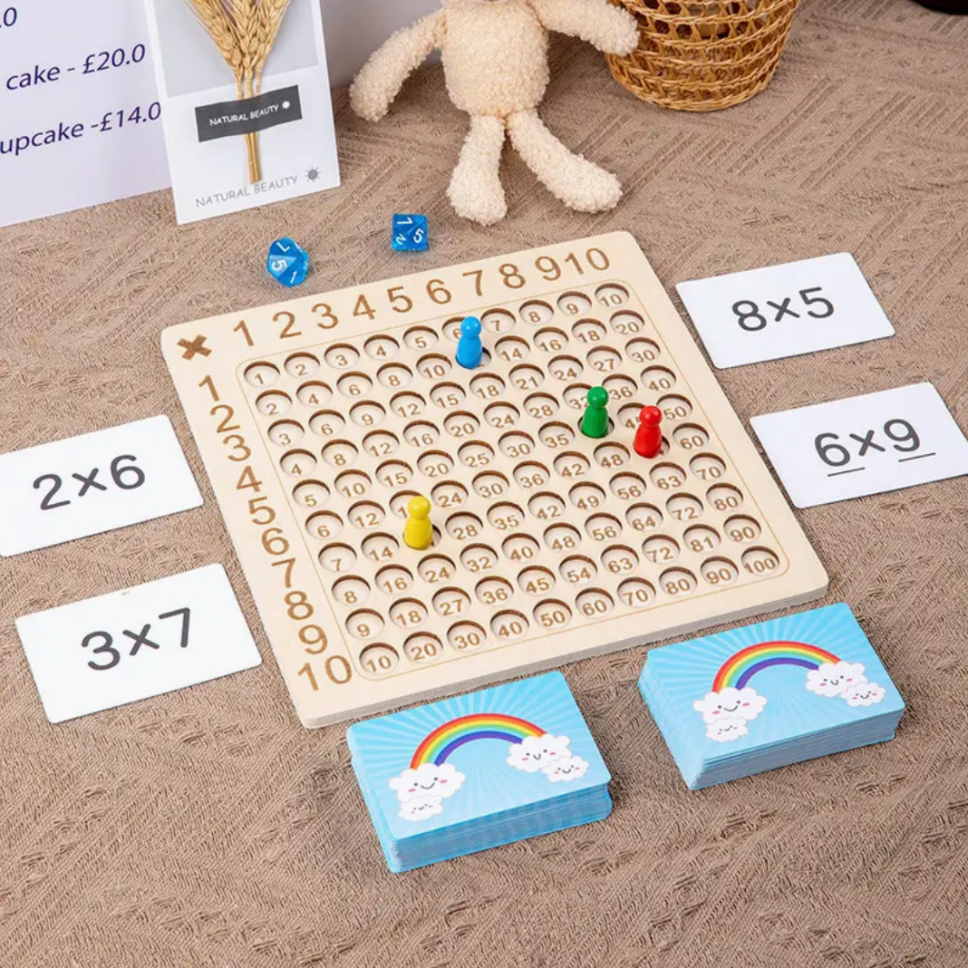 MathWhiz brætspil med multiplikationseventyr — interaktive gangetabelopgaver