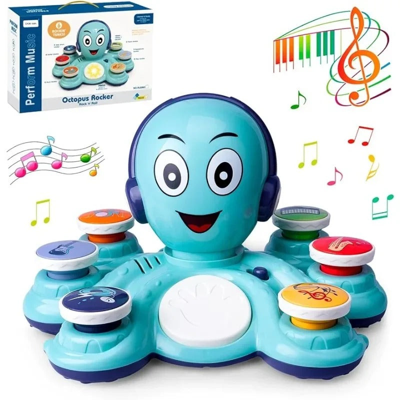 Compagno musicale polpo GroovyPus — Luci attivate dal tocco e audio sincronizzato