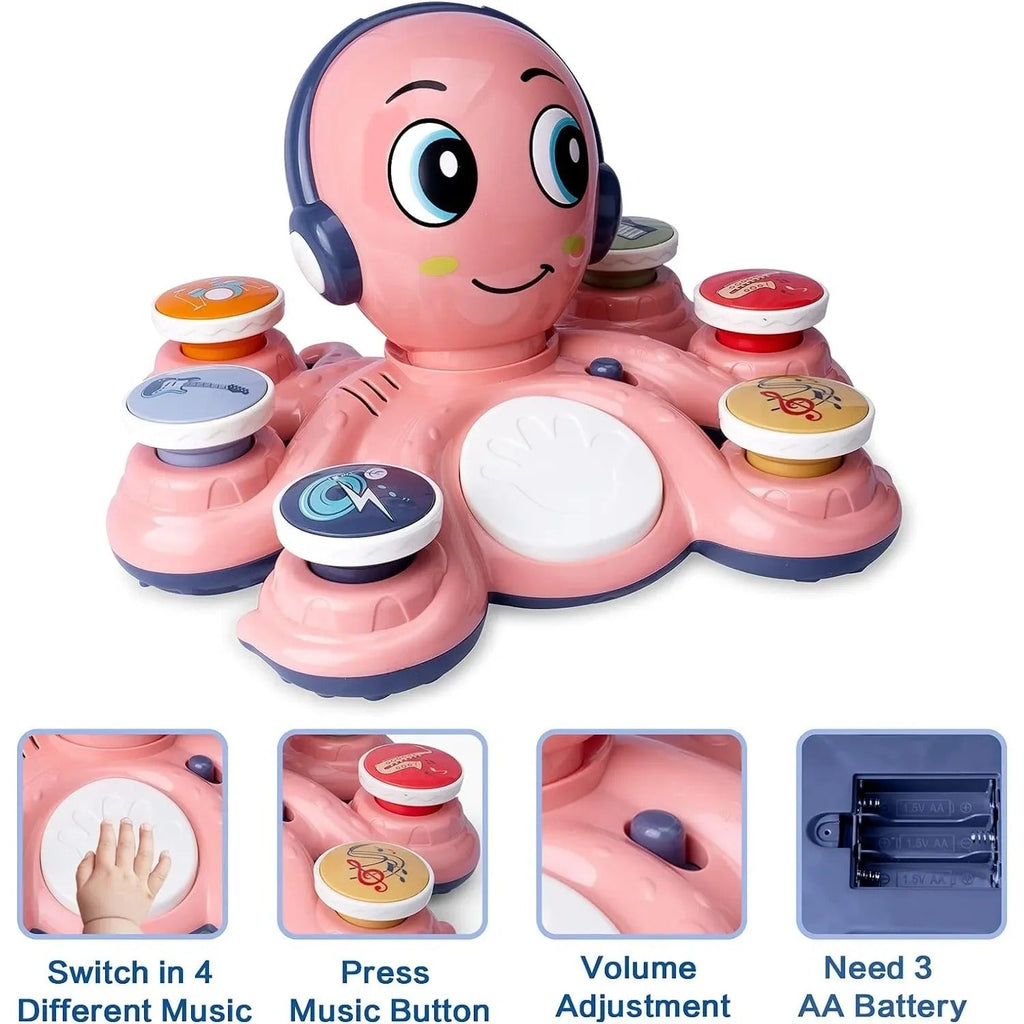 Compagno musicale polpo GroovyPus — Luci attivate dal tocco e audio sincronizzato