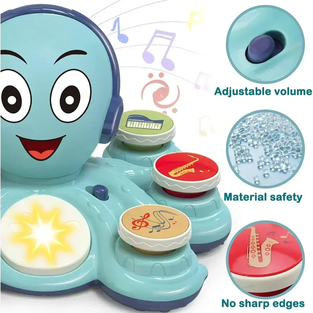 Compagno musicale polpo GroovyPus — Luci attivate dal tocco e audio sincronizzato