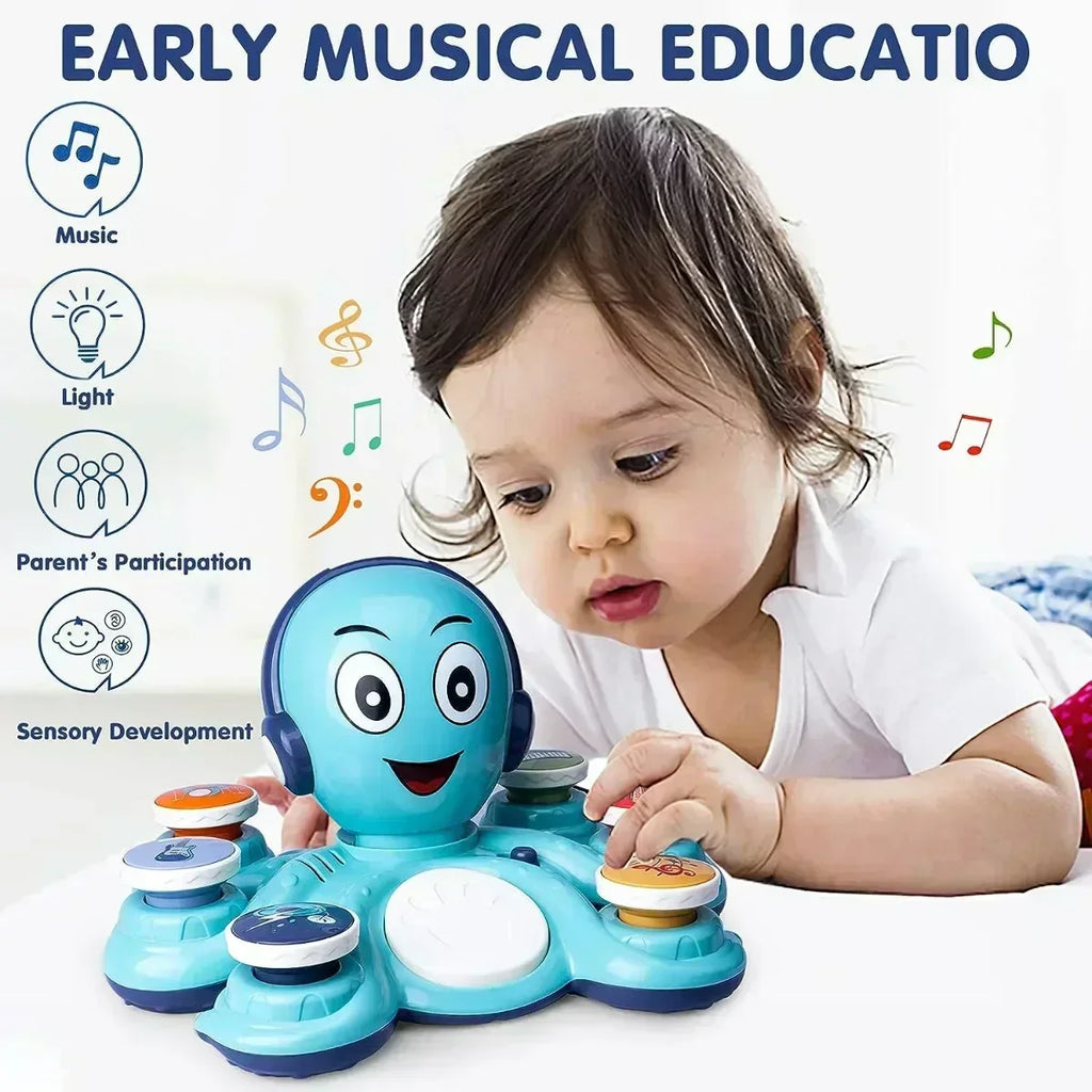 Compagno musicale polpo GroovyPus — Luci attivate dal tocco e audio sincronizzato