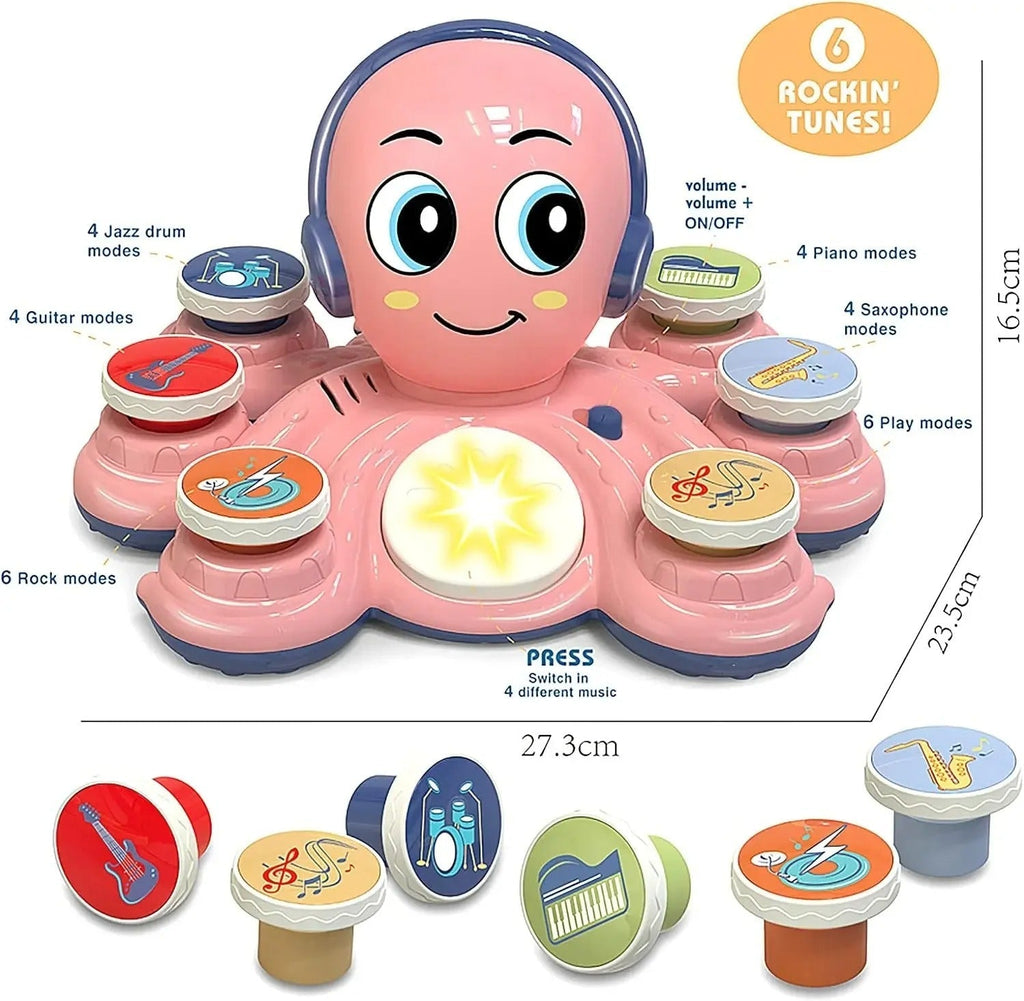 Compagno musicale polpo GroovyPus — Luci attivate dal tocco e audio sincronizzato