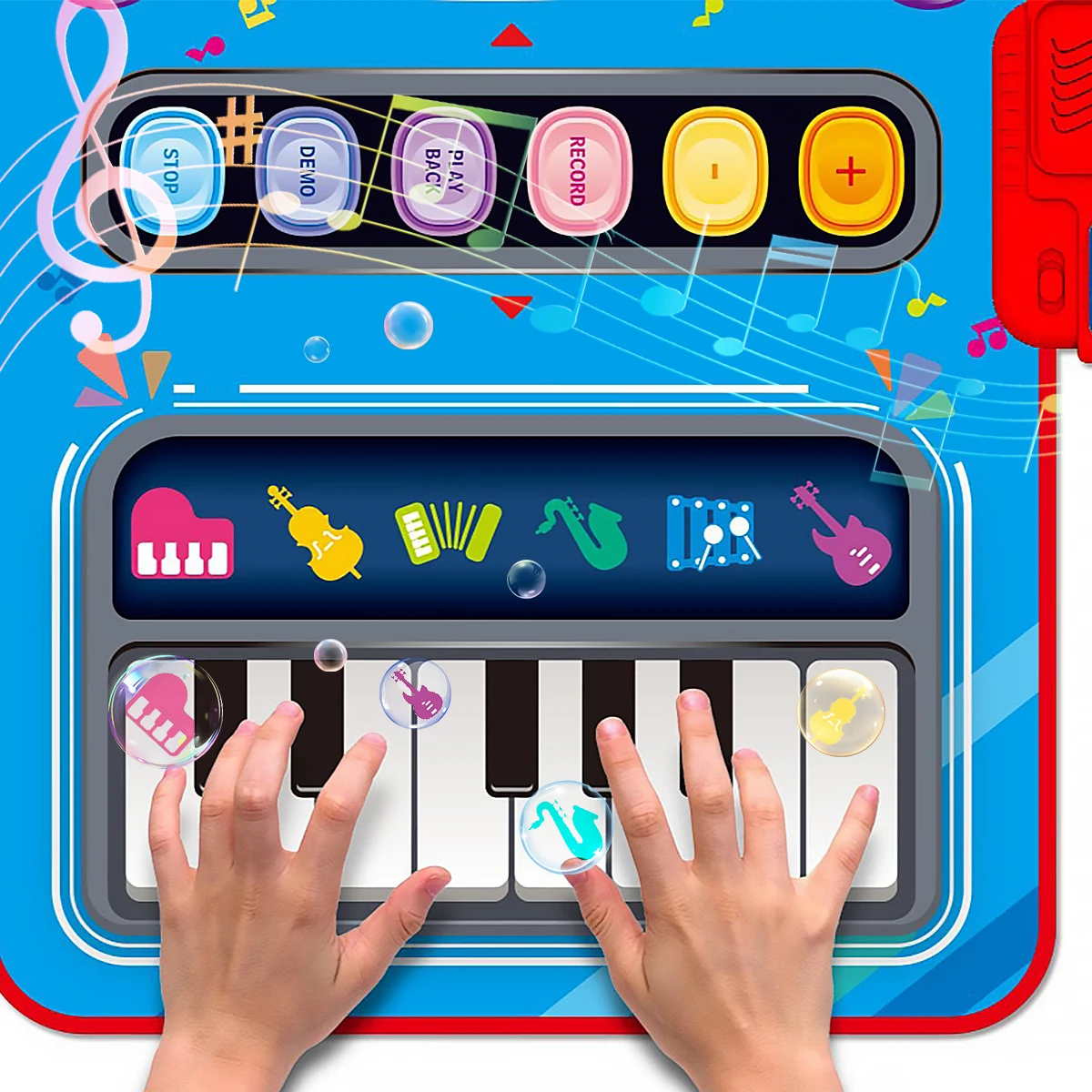 Tapete de brincar com piano e bateria MelodyPlay sensível ao toque