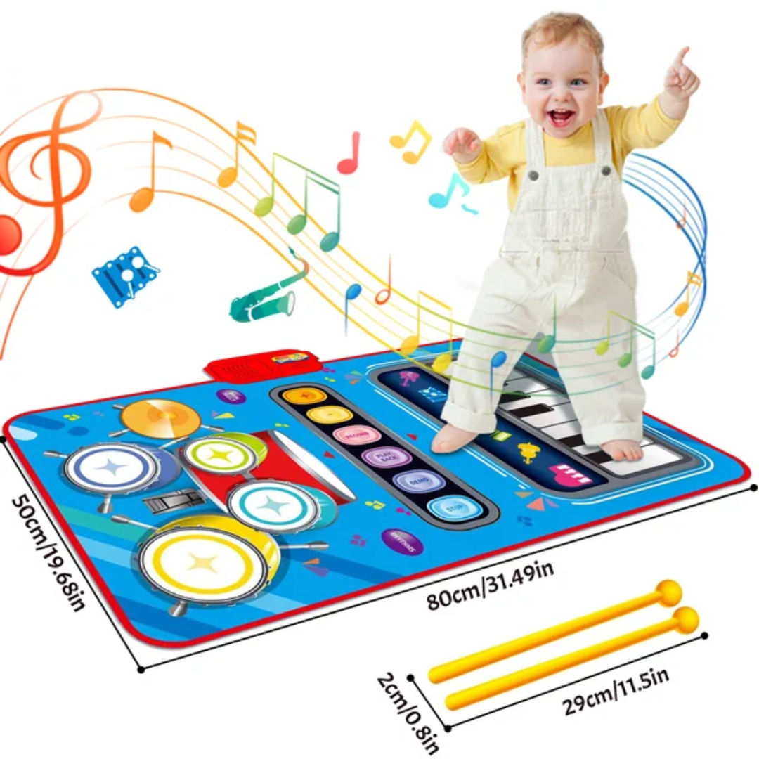 Tapete de brincar com piano e bateria MelodyPlay sensível ao toque