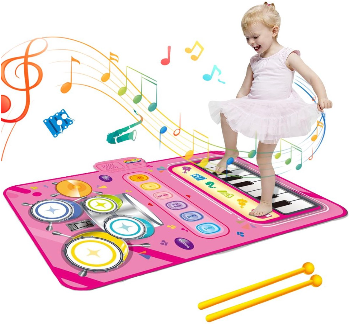Tapete de brincar com piano e bateria MelodyPlay sensível ao toque