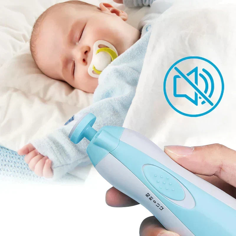 Conjunto de lima elétrica para unhas BabyCare — motor silencioso, sistema de corte controlado