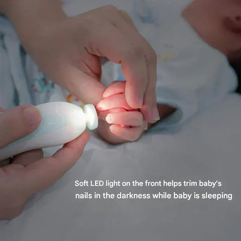 Conjunto de lima elétrica para unhas BabyCare — motor silencioso, sistema de corte controlado