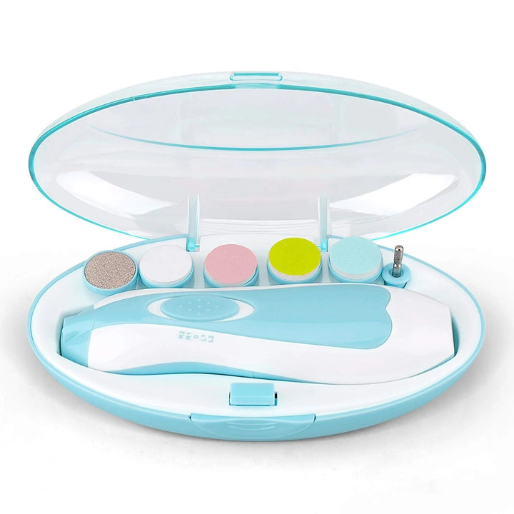 Conjunto de lima elétrica para unhas BabyCare — motor silencioso, sistema de corte controlado