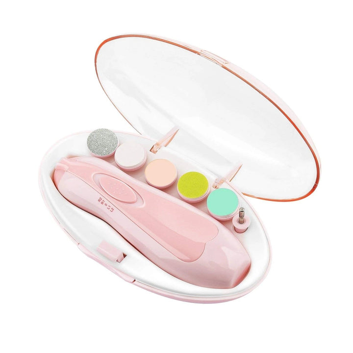 Conjunto de lima elétrica para unhas BabyCare — motor silencioso, sistema de corte controlado