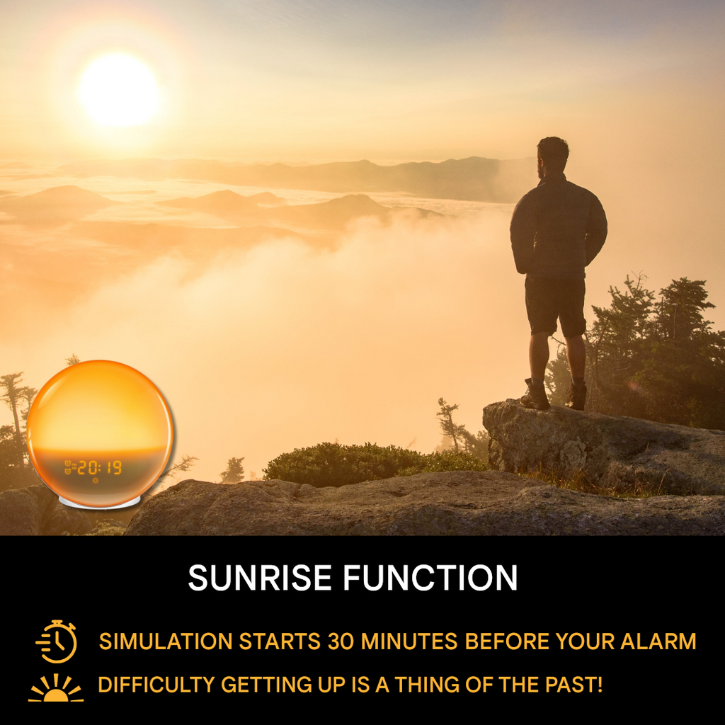 GlowRise Natural Alarm Clock — Dawn Simulation Wake-Up Light