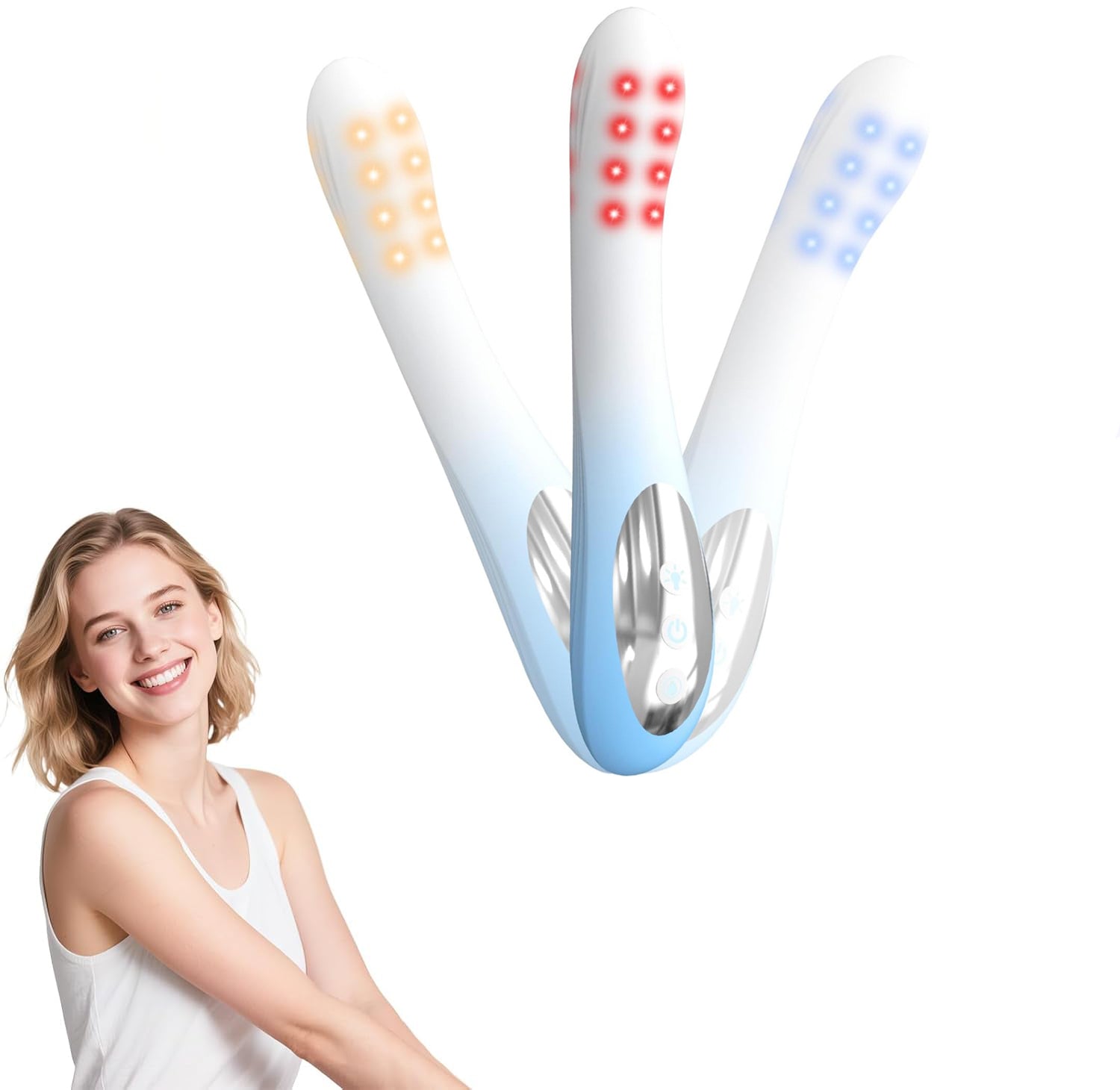 Intimate Wellness Light Therapy Device — Red, Blue, Yellow Light Settings and Gentle Warming