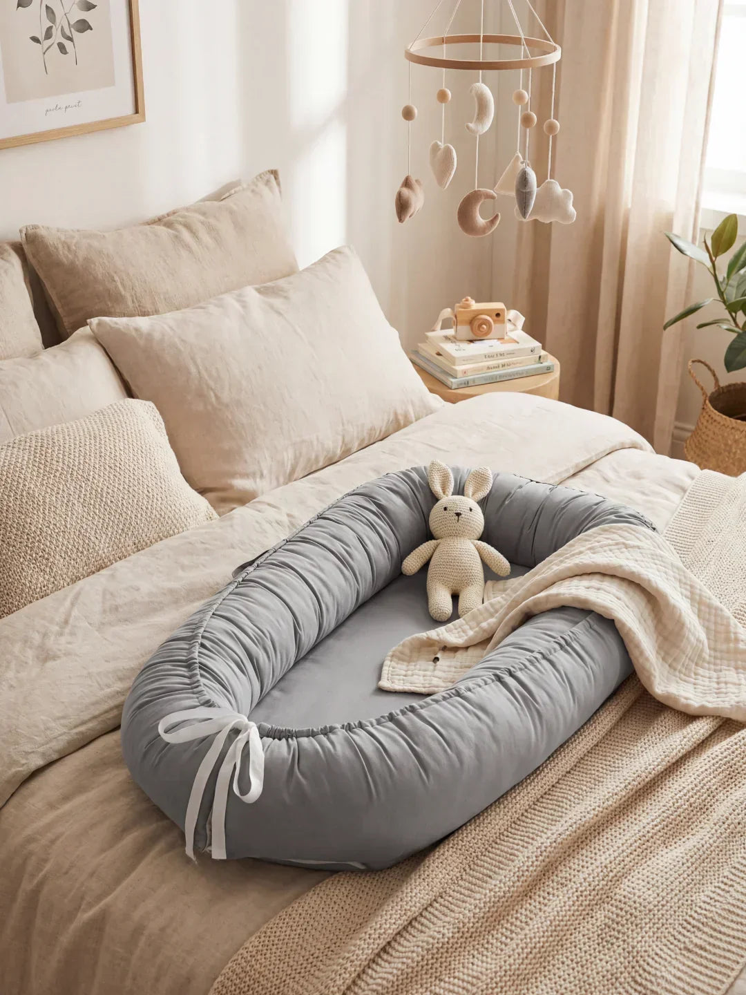 Soft Cotton Baby Nest — Contoured Sleeper Pod Design