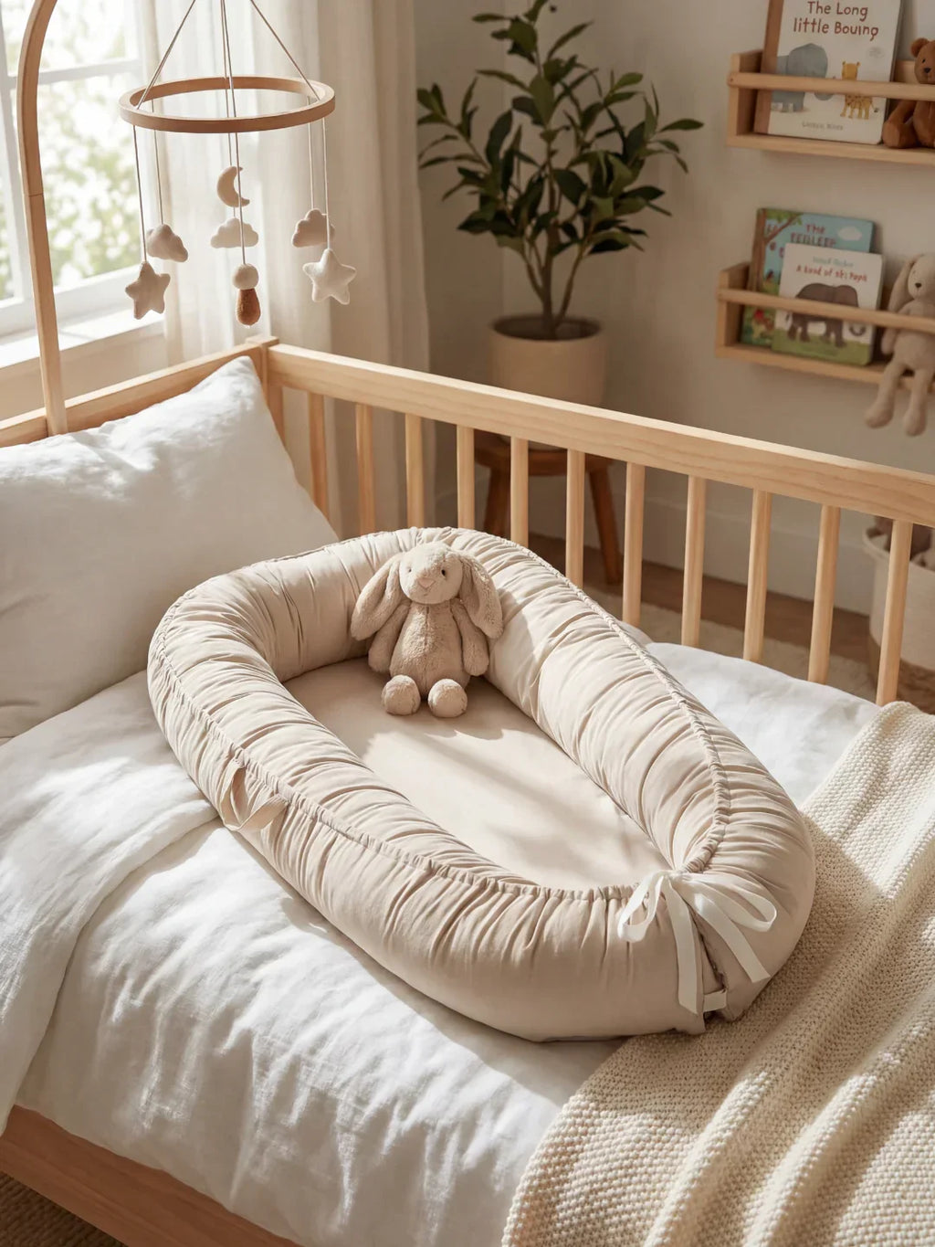 Soft Cotton Baby Nest — Contoured Sleeper Pod Design