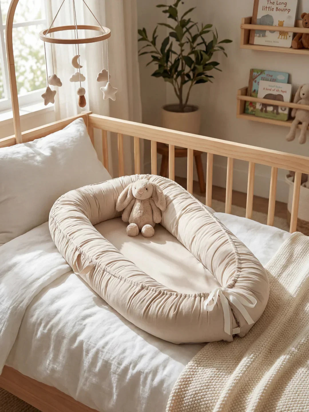 Soft Cotton Baby Nest — Contoured Sleeper Pod Design