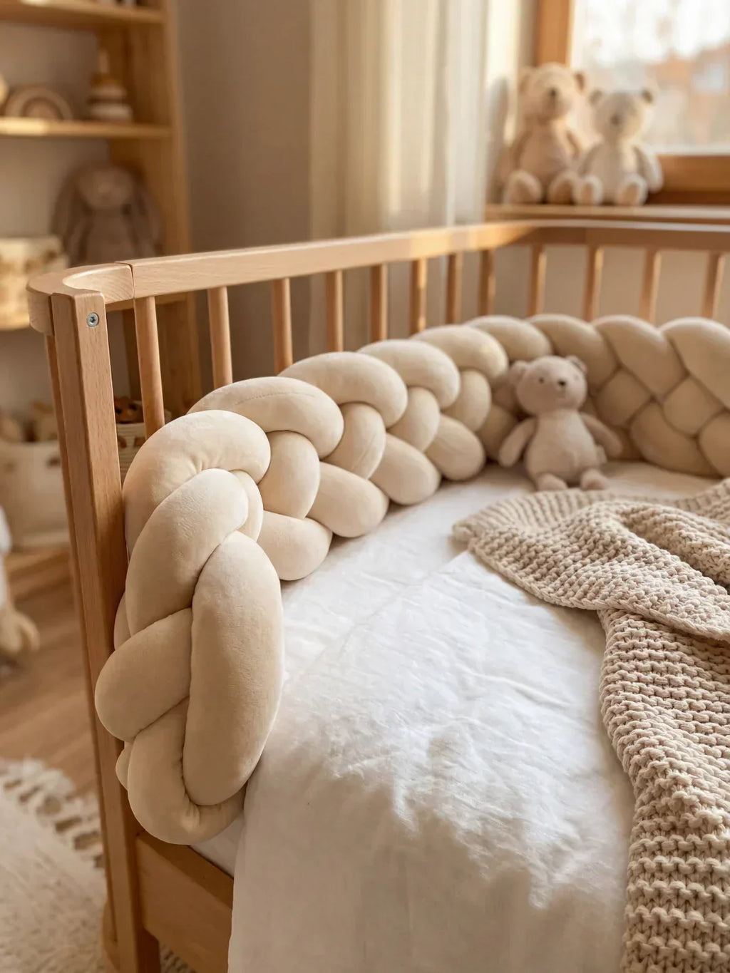Terracotta 4-Strand Woven Crib Braid Liner