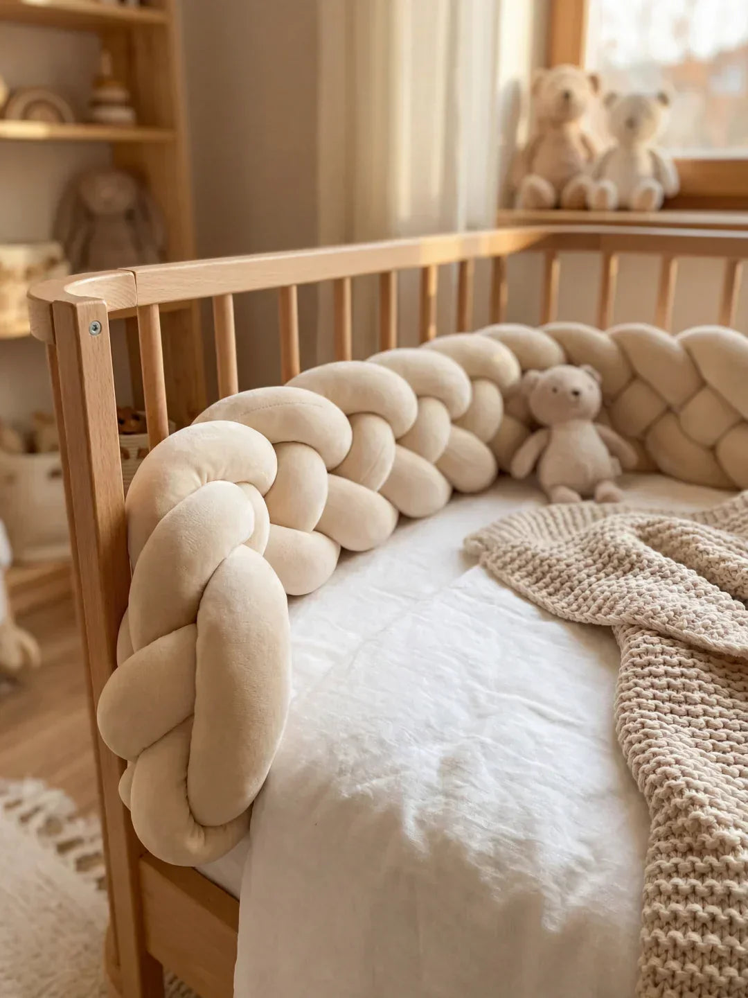 Terracotta 4-Strand Woven Crib Braid Liner