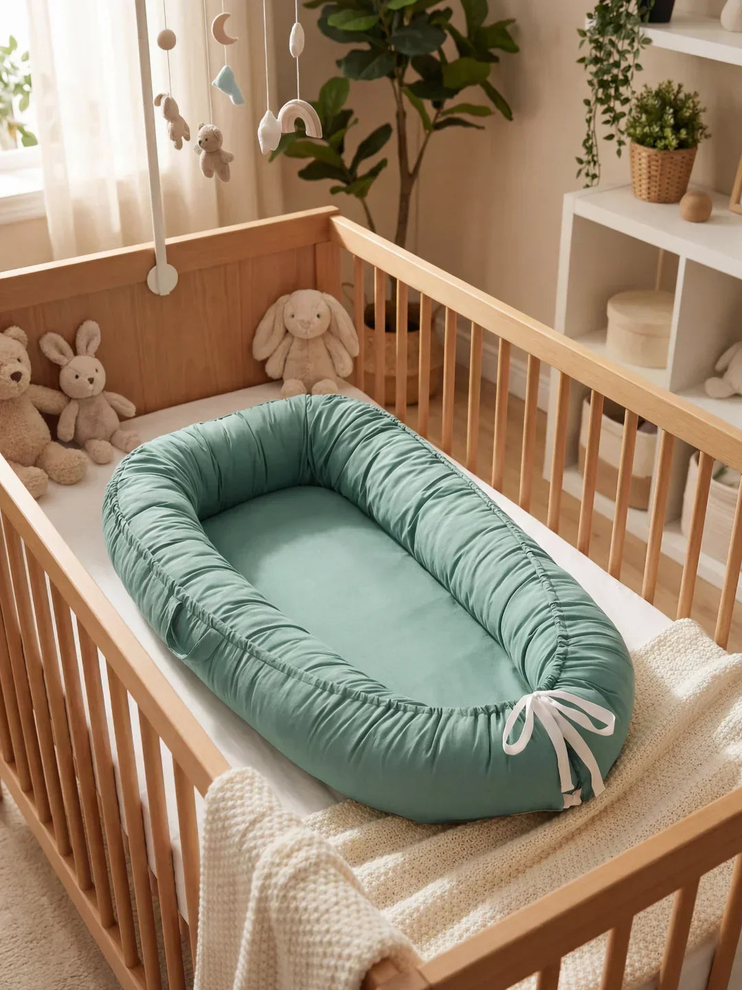 Soft Cotton Baby Nest — Contoured Sleeper Pod Design
