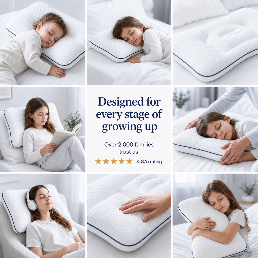 Ergonomic Kids Pillow for Neck and Spinal Alignment