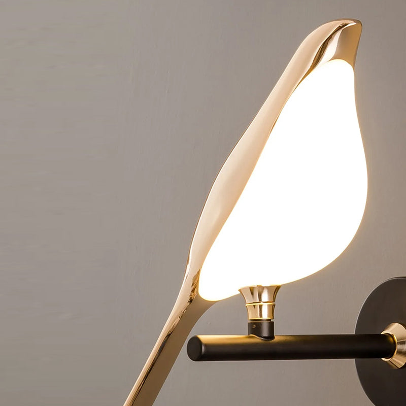 LED-Wandleuchte „Vogel“ – dekoratives nordisches goldenes Nachtlicht