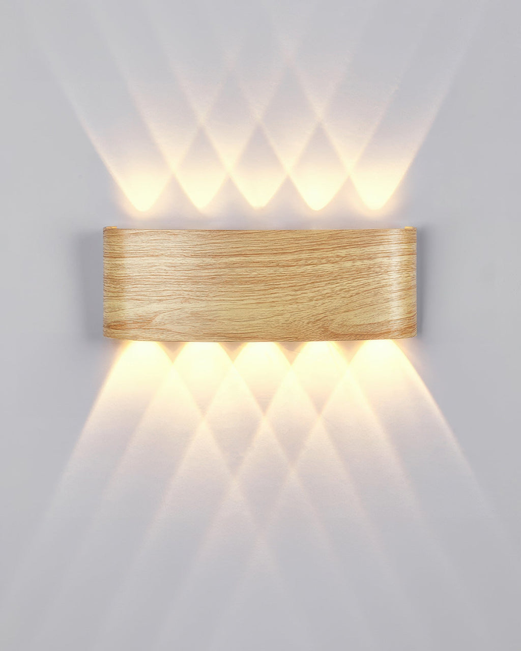Lumina vägglampa i träimitation med LED - väderbeständig utomhusbelysning