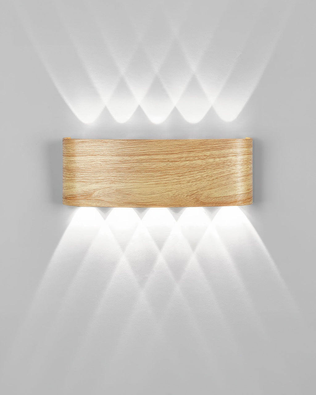 Lumina vägglampa i träimitation med LED - väderbeständig utomhusbelysning