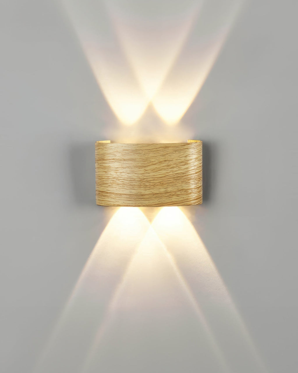 Lumina vägglampa i träimitation med LED - väderbeständig utomhusbelysning