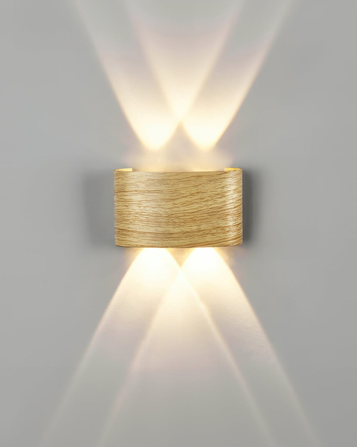 Lumina vägglampa i träimitation med LED - väderbeständig utomhusbelysning