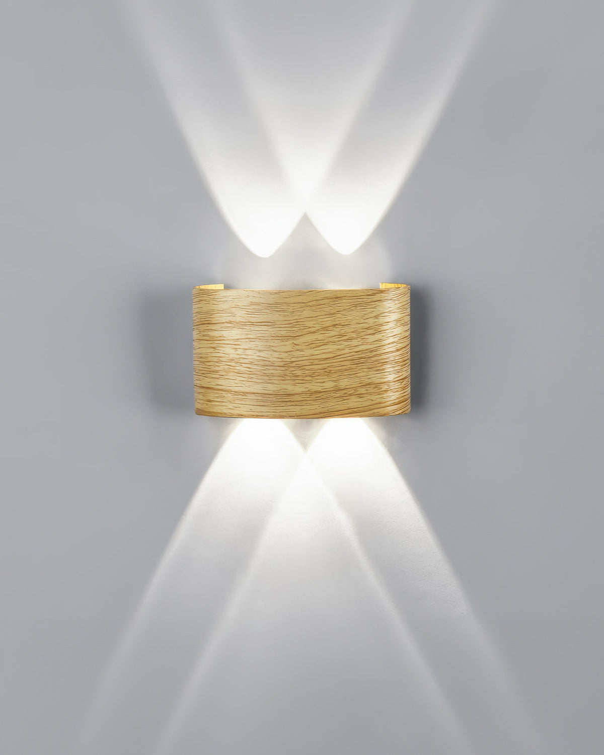 Lumina vägglampa i träimitation med LED - väderbeständig utomhusbelysning