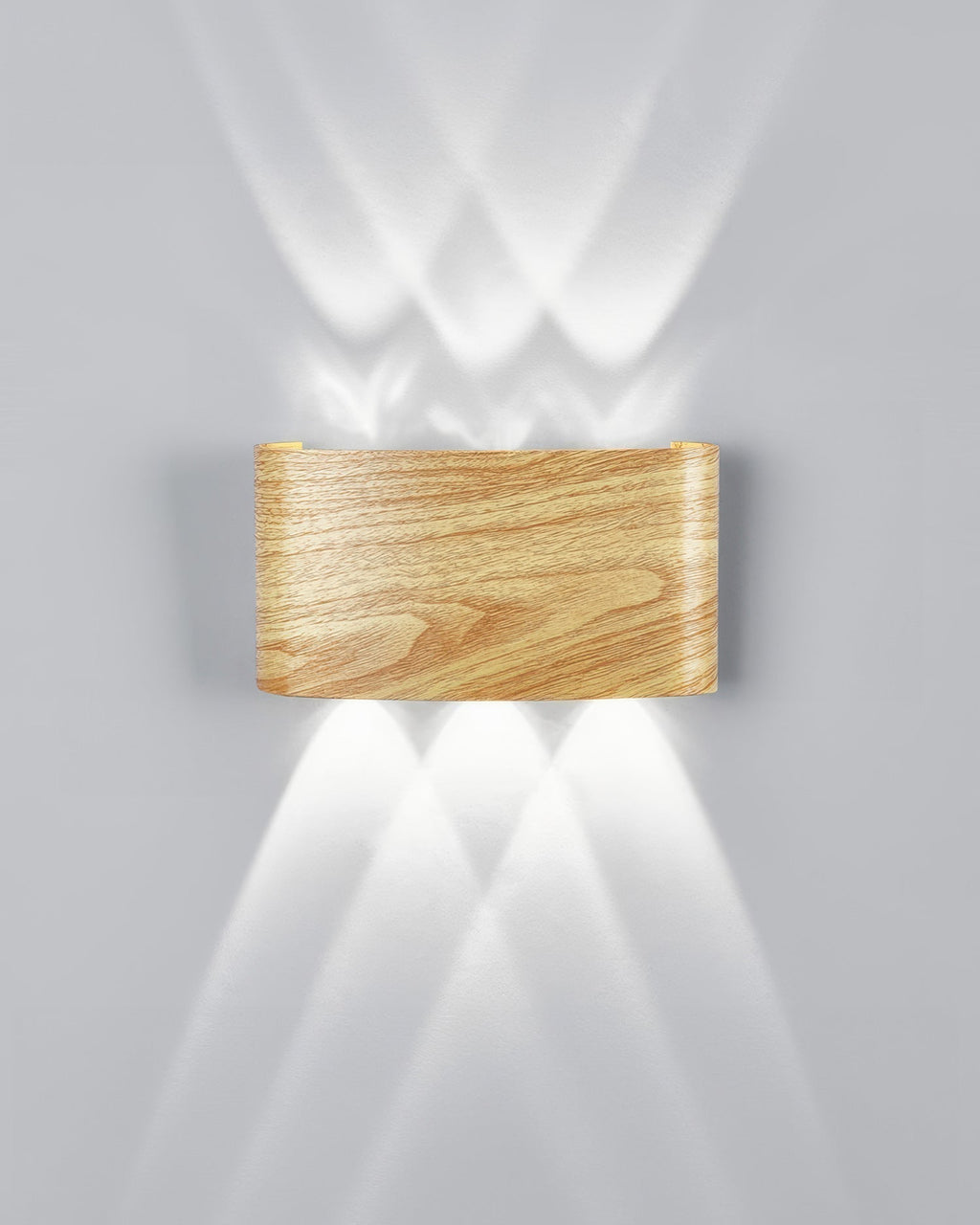 Lumina vägglampa i träimitation med LED - väderbeständig utomhusbelysning