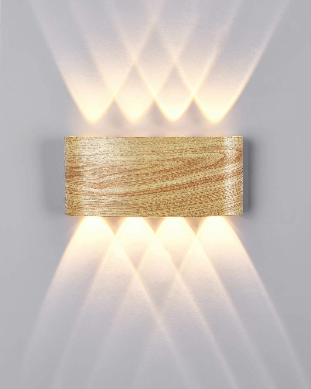 Lumina vägglampa i träimitation med LED - väderbeständig utomhusbelysning