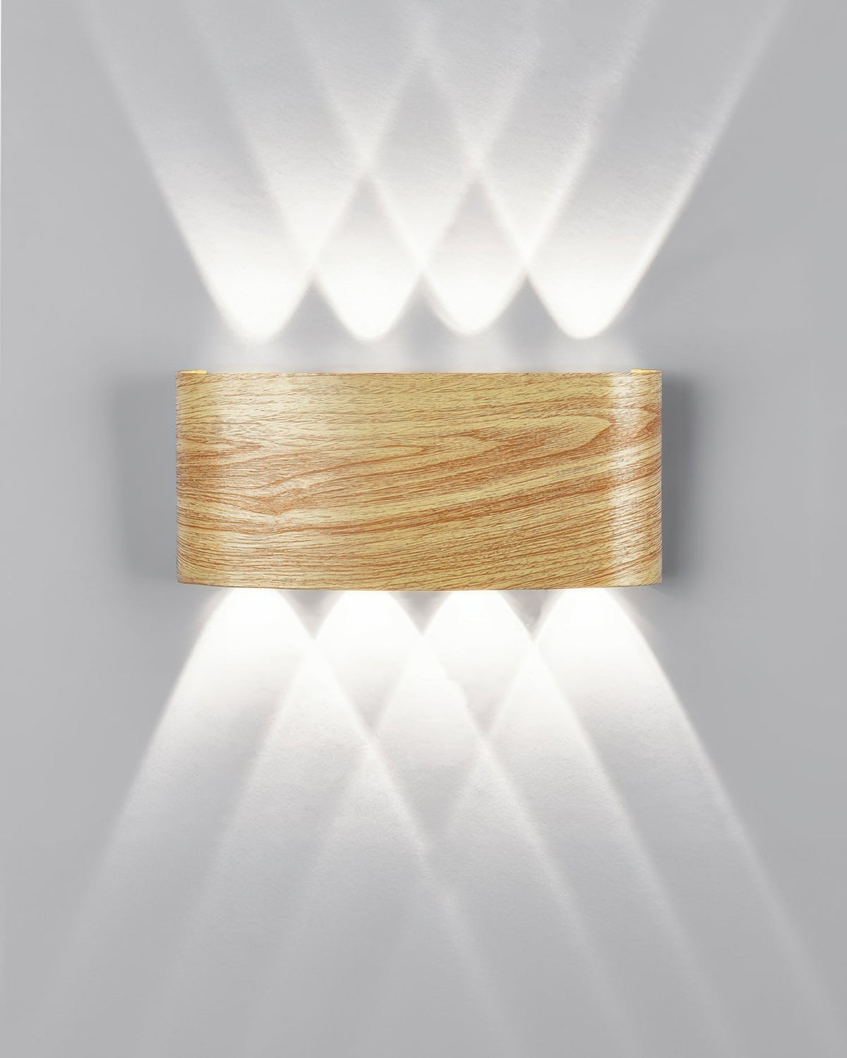Lumina vägglampa i träimitation med LED - väderbeständig utomhusbelysning