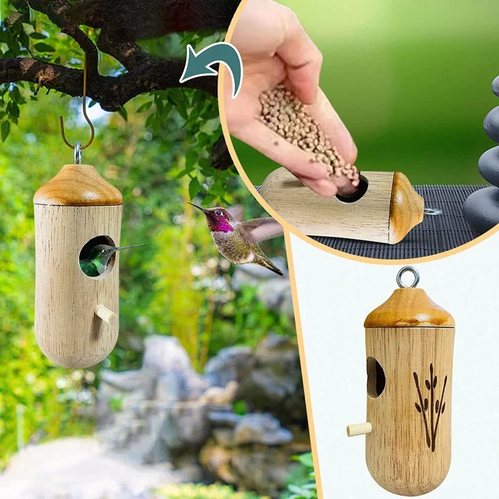 Wooden Hummingbird House - Gift for Natural Lovers | Filindra