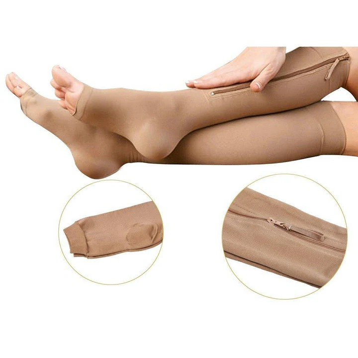 Zippered Compression Socks Support Stockings 20-30 mmHg | Filindra