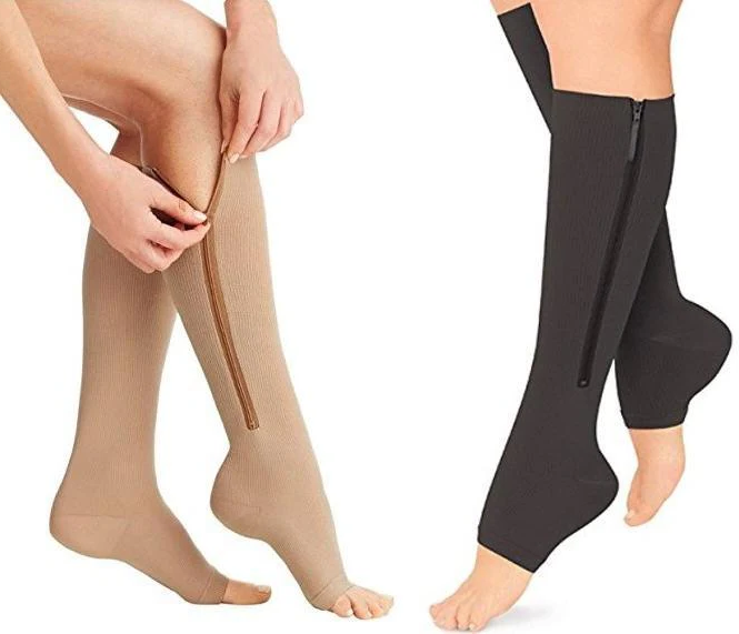 Zippered Compression Socks Support Stockings 20-30 mmHg | Filindra