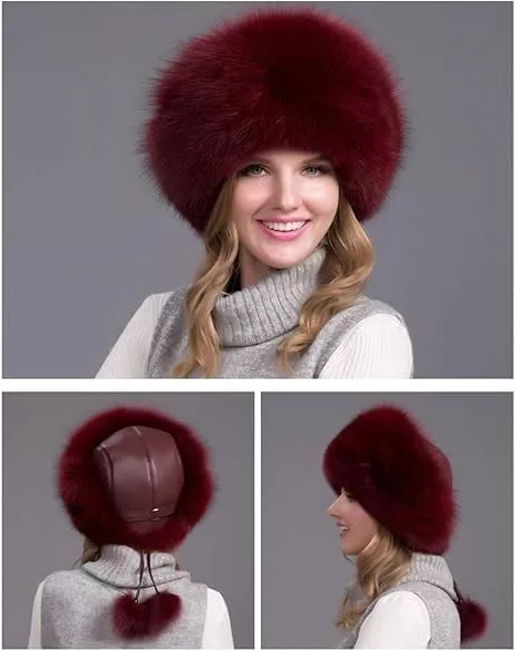 100% Natural Fox Fur Hat Women Cap Thick Fur Cap Winter Warm Hat Female Fashion For Women Hat With Earmuffs Hat | Filindra