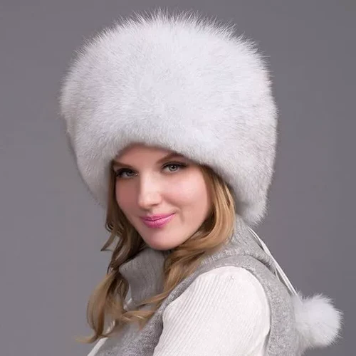100% Natural Fox Fur Hat Women Cap Thick Fur Cap Winter Warm Hat Female Fashion For Women Hat With Earmuffs Hat | Filindra