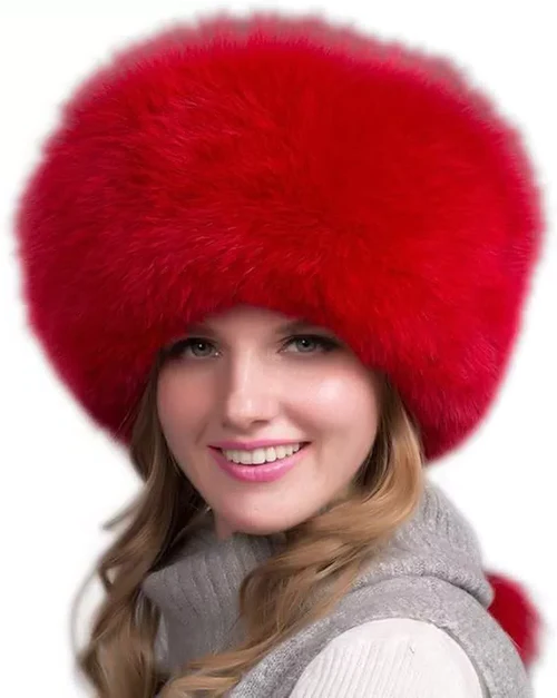 100% Natural Fox Fur Hat Women Cap Thick Fur Cap Winter Warm Hat Female Fashion For Women Hat With Earmuffs Hat | Filindra
