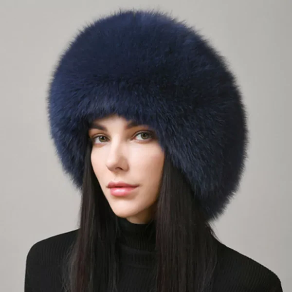 100% Natural Fox Fur Hat Women Cap Thick Fur Cap Winter Warm Hat Female Fashion For Women Hat With Earmuffs Hat | Filindra
