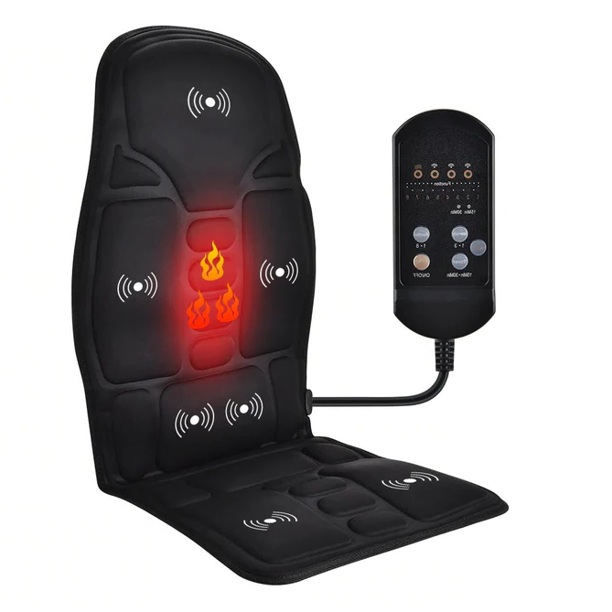 LumaNest Eight Motor Neck and Upper Back Massager — Portable Heated Cushion