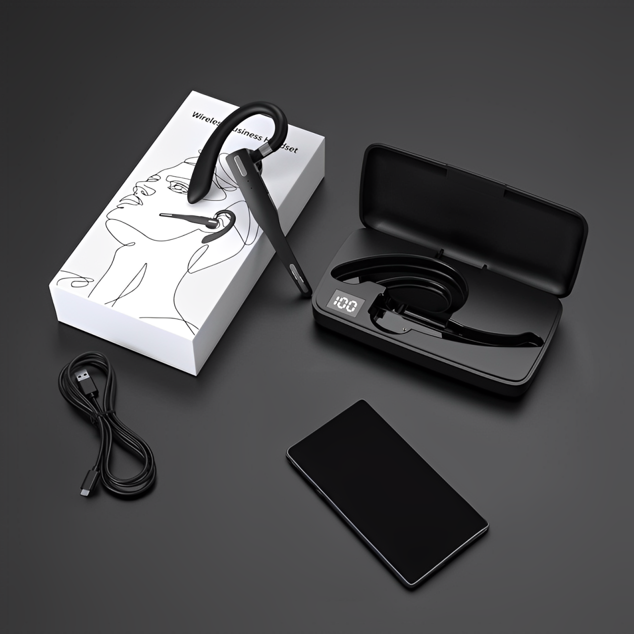 Trucker Dual Mic Wireless Bluetooth 5.1 Noise-Cancelling Headset | Earpiece with Superior Sound Quality & Comfort | Filindra