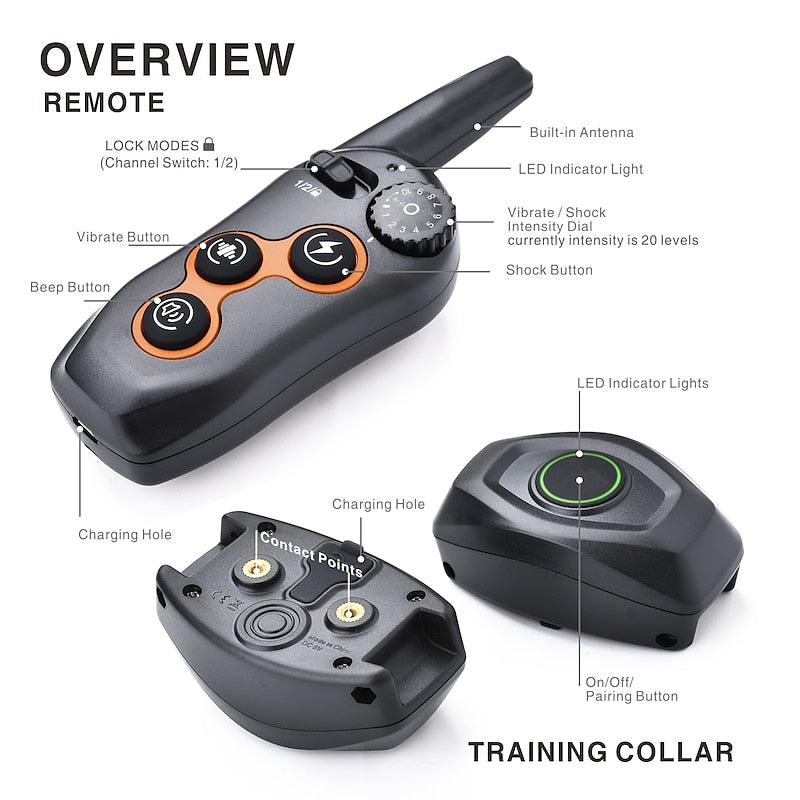 Pawfey IntelliPro Remote Dog Training Collar and Transmitter