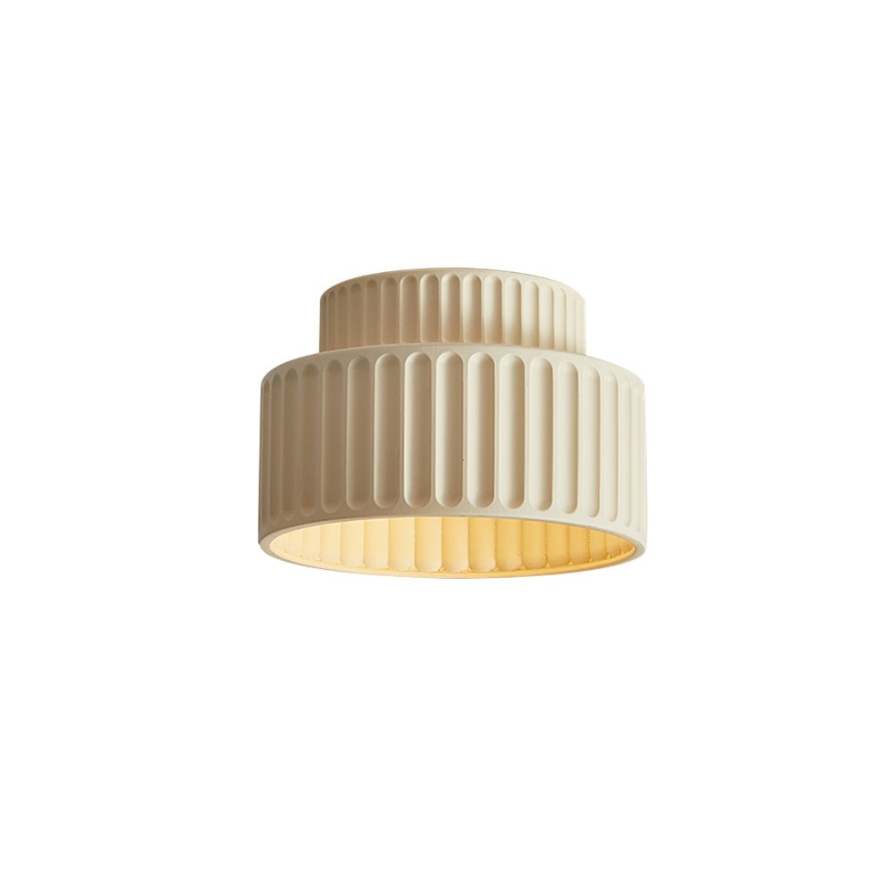 Luminara krämfärgad taklampa i tyg med trumskärm – halvt infälld montering, en glödlampa