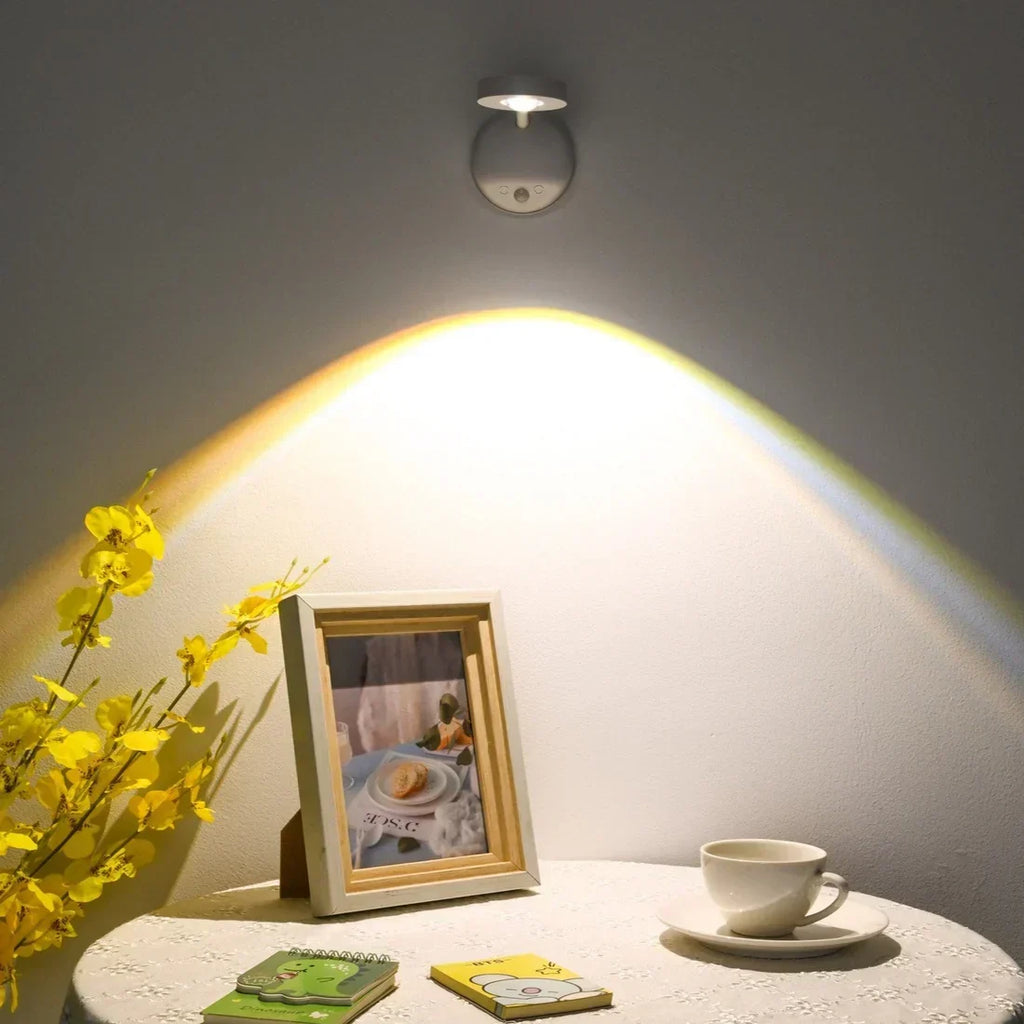 LumiTech Rechargeable LED Wall Spotlight — Motion Sensor, Wireless